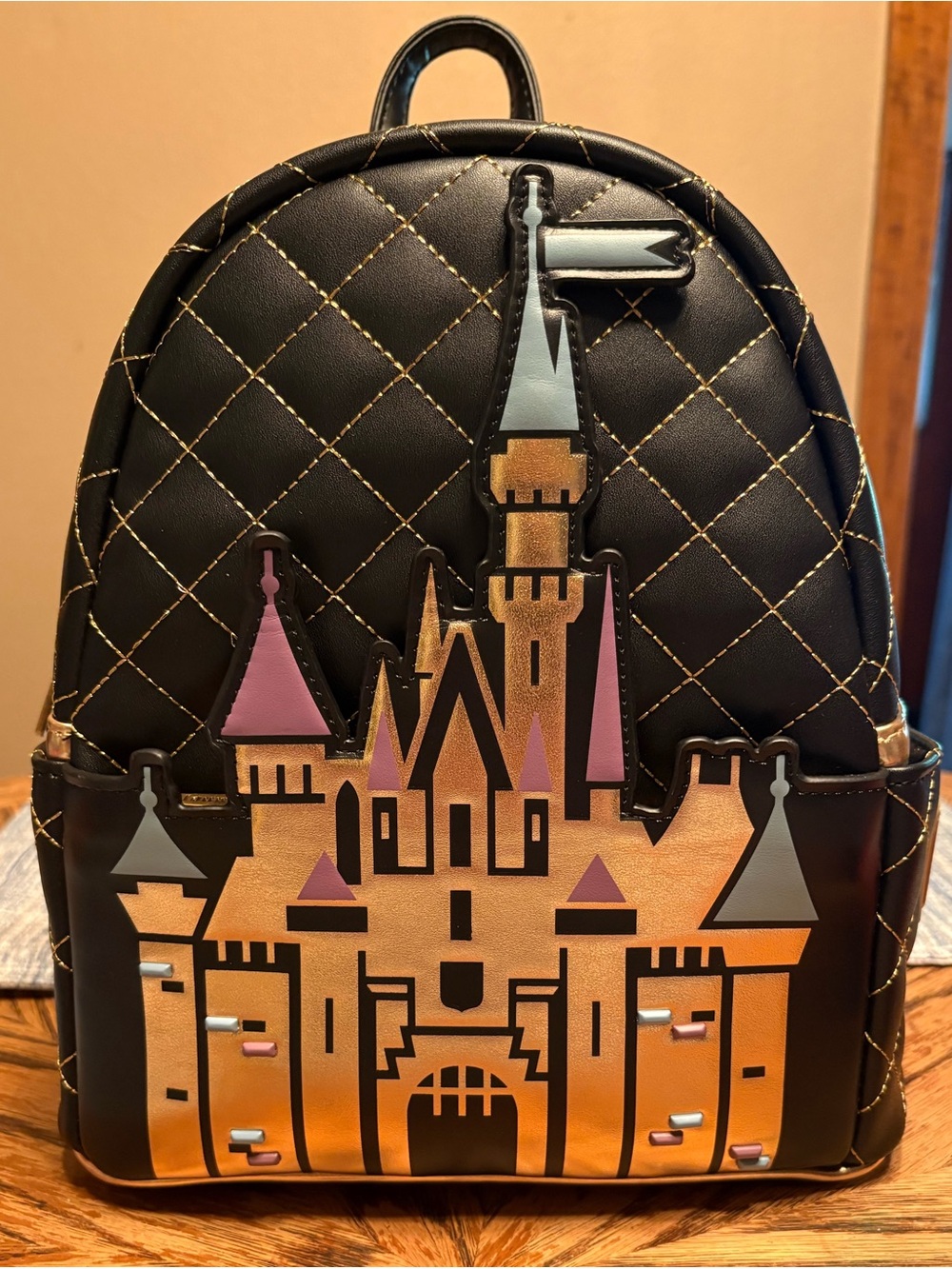 Disneyland 70th Anniversary Castle Loungefly Mini Backpack Black